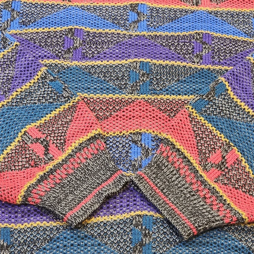 City Streets‎ 90s Multi-Color Knit Acrylic Sweater Size L Vintage